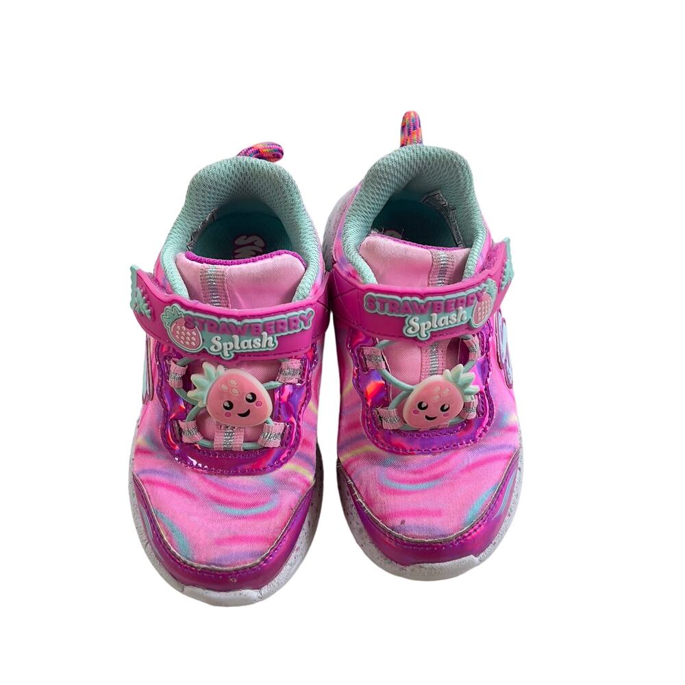 Skechers Toddler Girl's Sweet Kicks Strawberry Splash Jumpsters Size 7
